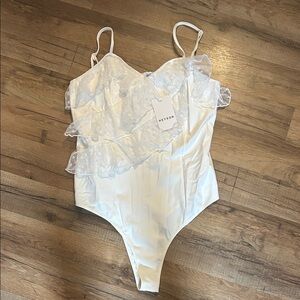 White Ruffled Bodysuit